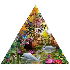 Garden Of Paradise Butterfly Swan Bird Painting Gazebo, Peacock Flower Wooden Puzzle Triangle by Ndabl3x