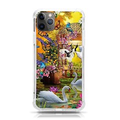 Garden Of Paradise Butterfly Swan Bird Painting Gazebo, Peacock Flower Iphone 11 Pro Max 6 5 Inch Tpu Uv Print Case by Ndabl3x