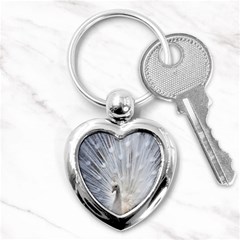 White Peacock Bird Key Chain (heart) by Ndabl3x