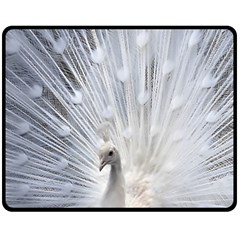 White Peacock Bird Fleece Blanket (medium) by Ndabl3x