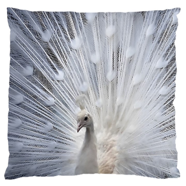 White Peacock Bird Large Cushion Case (One Side)