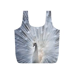 White Peacock Bird Full Print Recycle Bag (s) by Ndabl3x