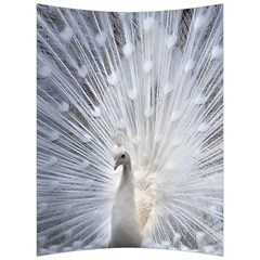 White Peacock Bird Back Support Cushion by Ndabl3x