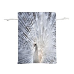 White Peacock Bird Lightweight Drawstring Pouch (s) by Ndabl3x