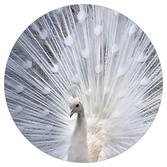 White Peacock Bird Round Trivet by Ndabl3x