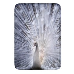 White Peacock Bird Rectangular Glass Fridge Magnet (4 Pack) by Ndabl3x