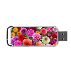 Flowers Colorful Garden Nature Portable Usb Flash (two Sides) by Ndabl3x