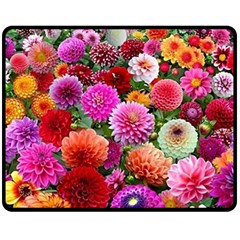 Flowers Colorful Garden Nature Two Sides Fleece Blanket (medium) by Ndabl3x