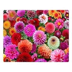 Flowers Colorful Garden Nature Premium Plush Fleece Blanket (large) by Ndabl3x