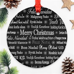 Abstract Advent Backdrop Background Card Round Ornament (two Sides)