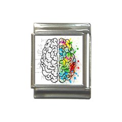 Brain Mind Psychology Idea Drawing Short Overalls Italian Charm (13mm)