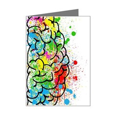 Brain Mind Psychology Idea Drawing Short Overalls Mini Greeting Card