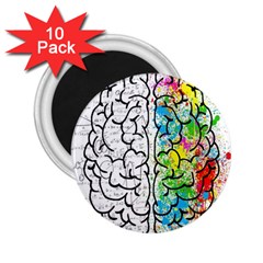 Brain Mind Psychology Idea Drawing Short Overalls 2 25  Magnets (10 Pack)  by Azkajaya