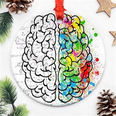 Brain Mind Psychology Idea Drawing Short Overalls Ornament (round) by Azkajaya