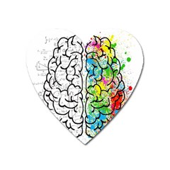 Brain Mind Psychology Idea Drawing Short Overalls Heart Magnet