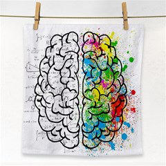 Brain Mind Psychology Idea Drawing Short Overalls Face Towel by Azkajaya