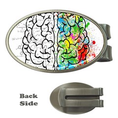 Brain Mind Psychology Idea Drawing Short Overalls Money Clips (oval) 