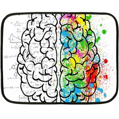 Brain Mind Psychology Idea Drawing Short Overalls Two Sides Fleece Blanket (mini)