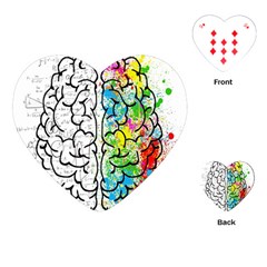 Brain Mind Psychology Idea Drawing Short Overalls Playing Cards Single Design (heart) by Azkajaya