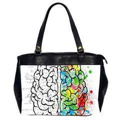 Brain Mind Psychology Idea Drawing Short Overalls Oversize Office Handbag (2 Sides) by Azkajaya