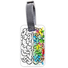 Brain Mind Psychology Idea Drawing Short Overalls Luggage Tag (two Sides) by Azkajaya