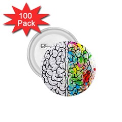 Brain Mind Psychology Idea Drawing Short Overalls 1 75  Buttons (100 Pack)  by Azkajaya