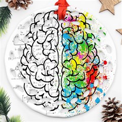 Brain Mind Psychology Idea Drawing Short Overalls Ornament (round Filigree) by Azkajaya