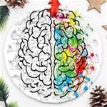 Brain Mind Psychology Idea Drawing Short Overalls Ornament (Round Filigree) Front