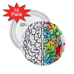 Brain Mind Psychology Idea Drawing Short Overalls 2 25  Buttons (10 Pack)  by Azkajaya