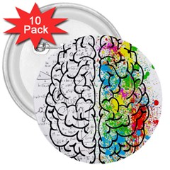 Brain Mind Psychology Idea Drawing Short Overalls 3  Buttons (10 Pack)  by Azkajaya