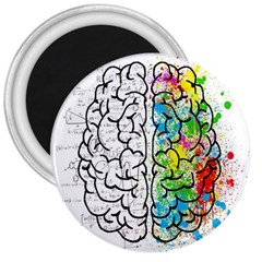 Brain Mind Psychology Idea Drawing Short Overalls 3  Magnets by Azkajaya