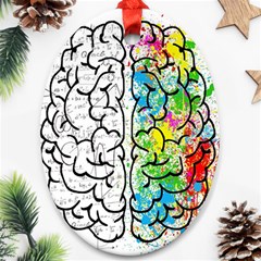 Brain Mind Psychology Idea Drawing Short Overalls Ornament (oval)