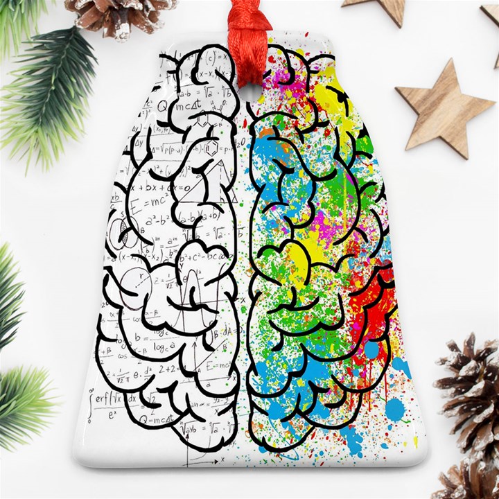 Brain Mind Psychology Idea Drawing Short Overalls Bell Ornament (Two Sides)