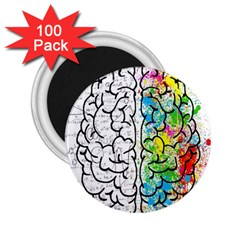 Brain Mind Psychology Idea Drawing Short Overalls 2 25  Magnets (100 Pack)  by Azkajaya