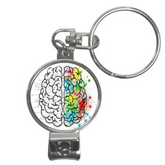 Brain Mind Psychology Idea Drawing Short Overalls Nail Clippers Key Chain by Azkajaya