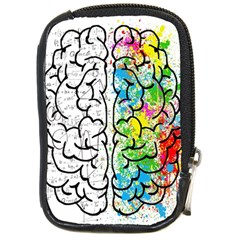 Brain Mind Psychology Idea Drawing Short Overalls Compact Camera Leather Case by Azkajaya