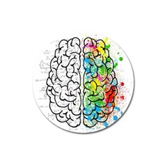 Brain Mind Psychology Idea Drawing Short Overalls Magnet 3  (round) by Azkajaya