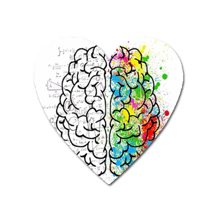 Brain Mind Psychology Idea Drawing Short Overalls Heart Magnet