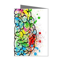 Brain Mind Psychology Idea Drawing Short Overalls Mini Greeting Cards (pkg Of 8)