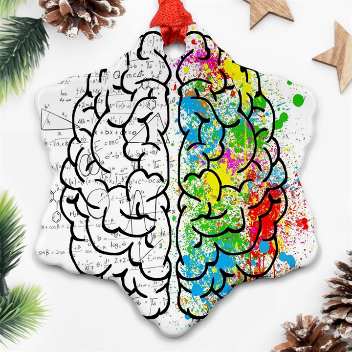 Brain Mind Psychology Idea Drawing Short Overalls Ornament (Snowflake)