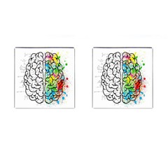 Brain Mind Psychology Idea Drawing Short Overalls Cufflinks (square)