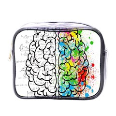 Brain Mind Psychology Idea Drawing Short Overalls Mini Toiletries Bag (one Side) by Azkajaya