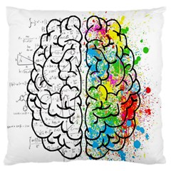 Brain Mind Psychology Idea Drawing Short Overalls Large Premium Plush Fleece Cushion Case (two Sides) by Azkajaya