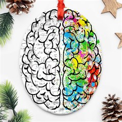 Brain Mind Psychology Idea Drawing Short Overalls Oval Filigree Ornament (two Sides) by Azkajaya