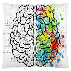 Brain Mind Psychology Idea Drawing Short Overalls Large Cushion Case (two Sides) by Azkajaya