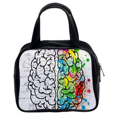 Brain Mind Psychology Idea Drawing Short Overalls Classic Handbag (two Sides) by Azkajaya