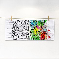 Brain Mind Psychology Idea Drawing Short Overalls Hand Towel by Azkajaya