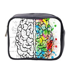 Brain Mind Psychology Idea Drawing Short Overalls Mini Toiletries Bag (two Sides) by Azkajaya