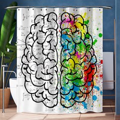 Brain Mind Psychology Idea Drawing Short Overalls Shower Curtain 60  X 72  (medium)  by Azkajaya