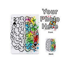 Brain Mind Psychology Idea Drawing Short Overalls Playing Cards 54 Designs (mini) by Azkajaya